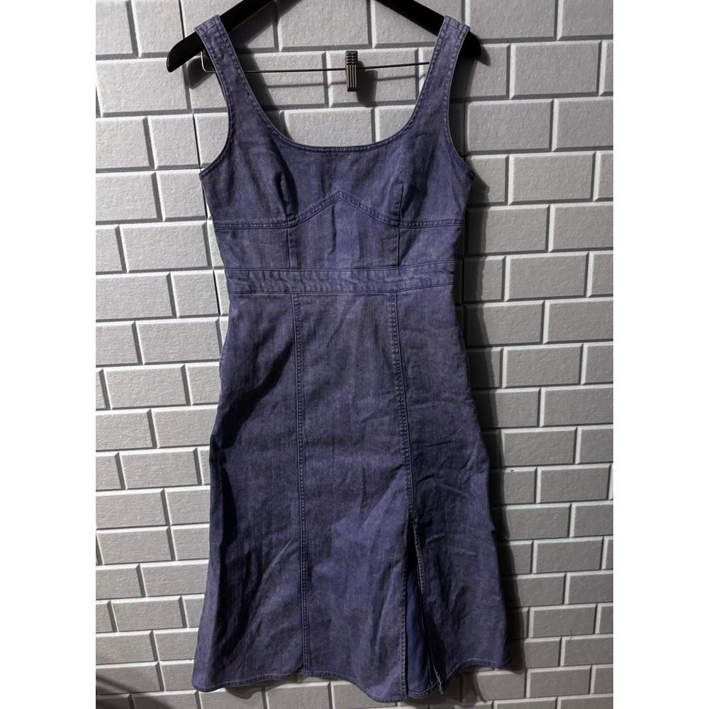 Future Collective Gabriella Karefa-Johnson Purple Denim Midi Dress Size 2